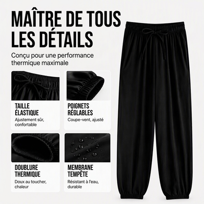 Pantalon unisexe coupe-vent à séchage rapide avec doublure en peluche