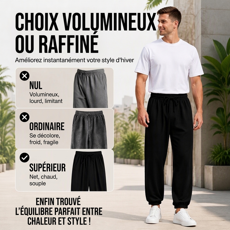 Pantalon unisexe coupe-vent à séchage rapide avec doublure en peluche