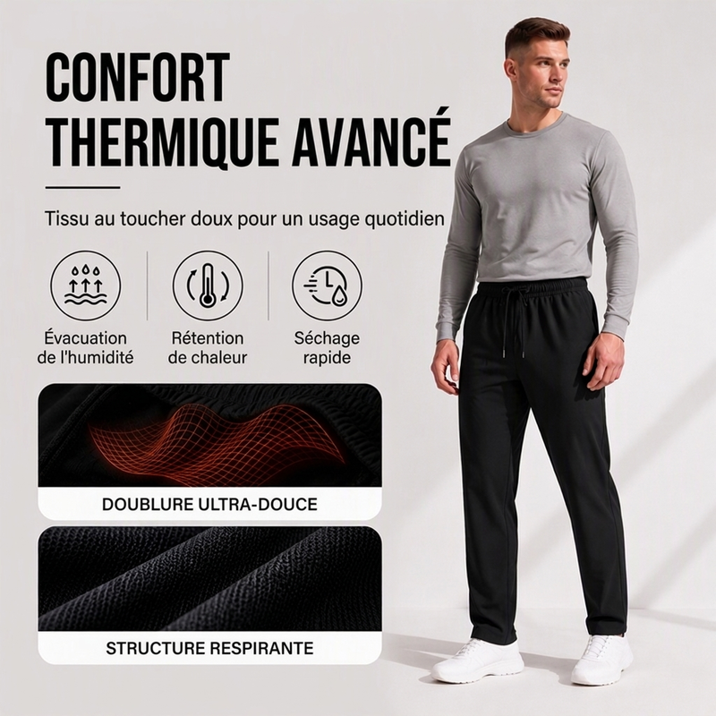 Pantalon unisexe coupe-vent à séchage rapide avec doublure en peluche