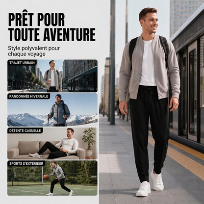 Pantalon unisexe coupe-vent à séchage rapide avec doublure en peluche