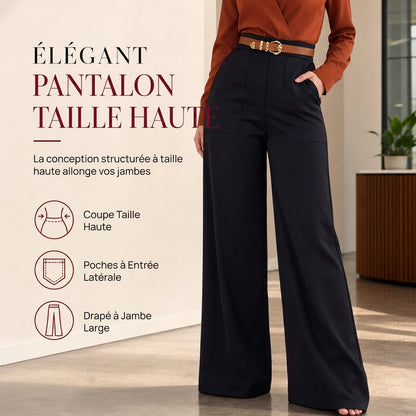 Pantalon de ville décontracté à larges jambes pour femmes, pantalon long pour automne-hiver