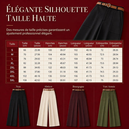 Pantalon de ville décontracté à larges jambes pour femmes, pantalon long pour automne-hiver