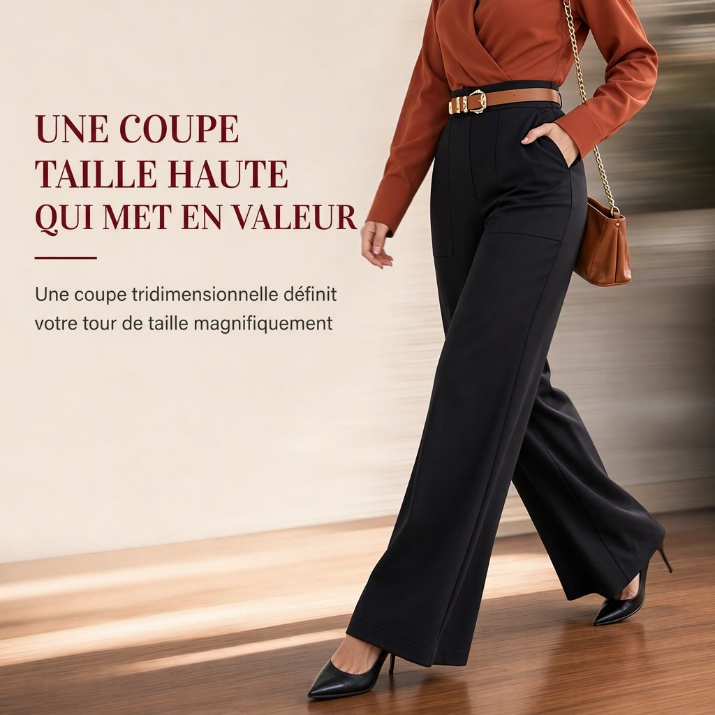 Pantalon de ville décontracté à larges jambes pour femmes, pantalon long pour automne-hiver