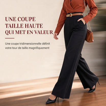Pantalon de ville décontracté à larges jambes pour femmes, pantalon long pour automne-hiver
