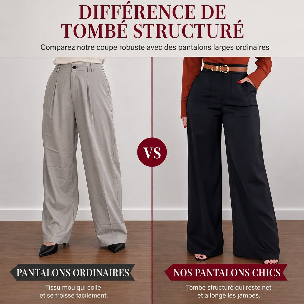 Pantalon de ville décontracté à larges jambes pour femmes, pantalon long pour automne-hiver