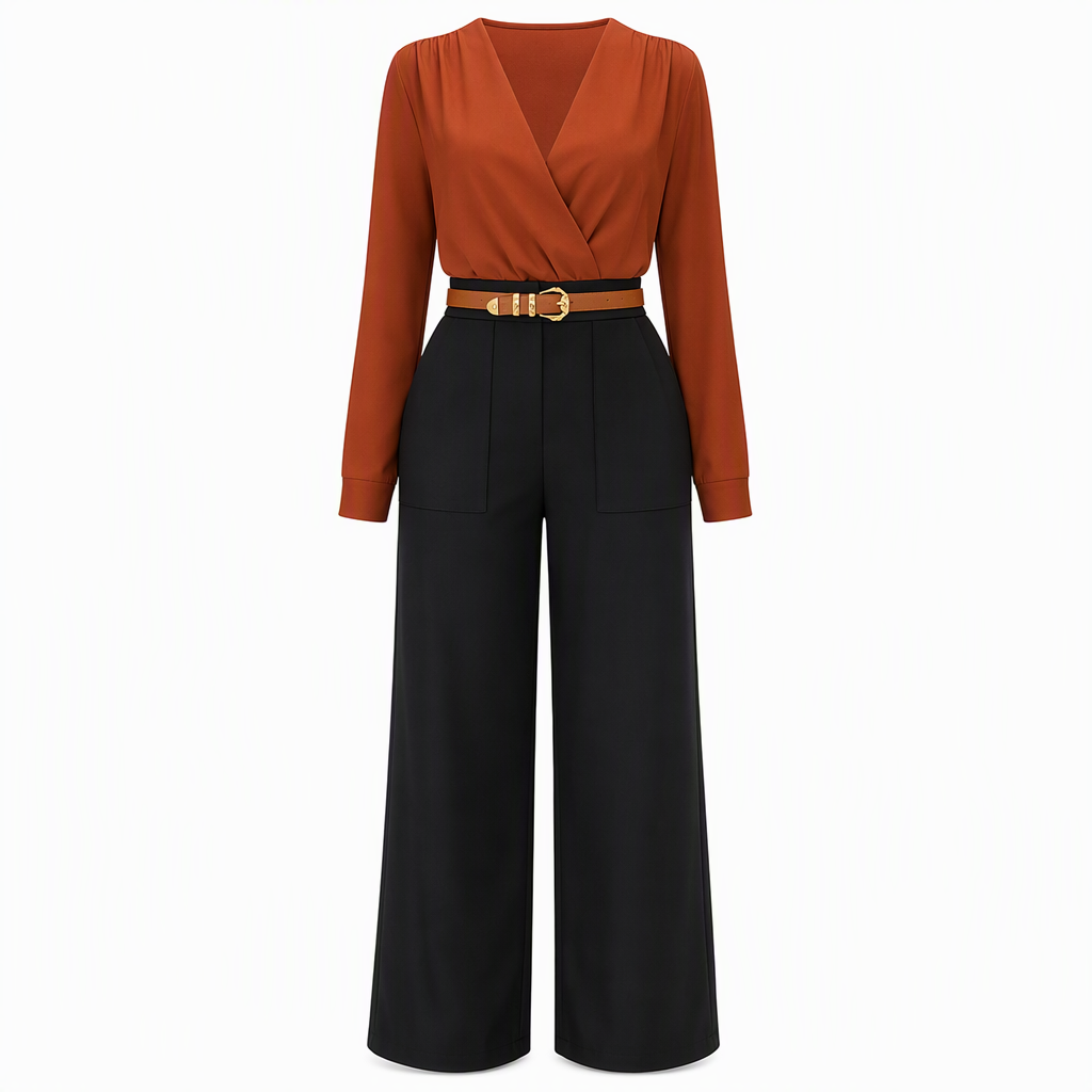 Pantalon de ville décontracté à larges jambes pour femmes, pantalon long pour automne-hiver