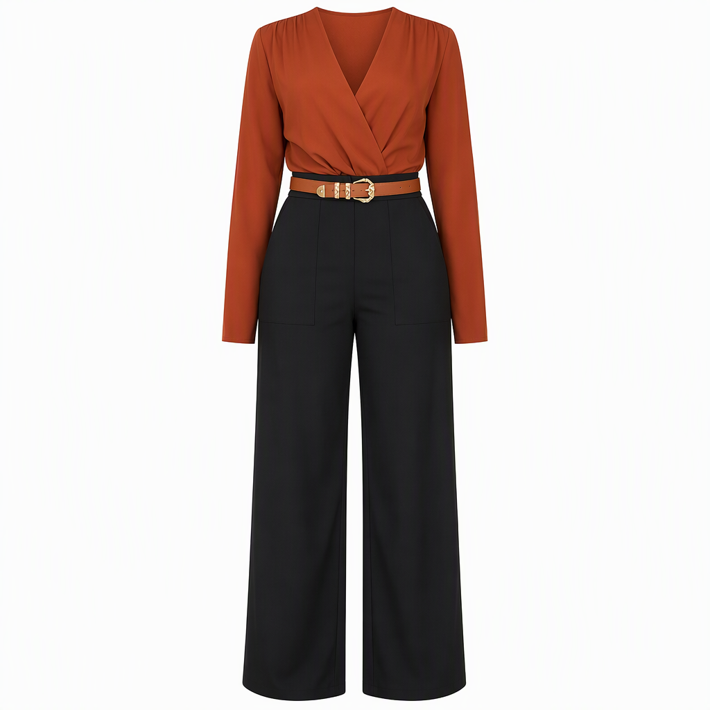 Pantalon de ville décontracté à larges jambes pour femmes, pantalon long pour automne-hiver