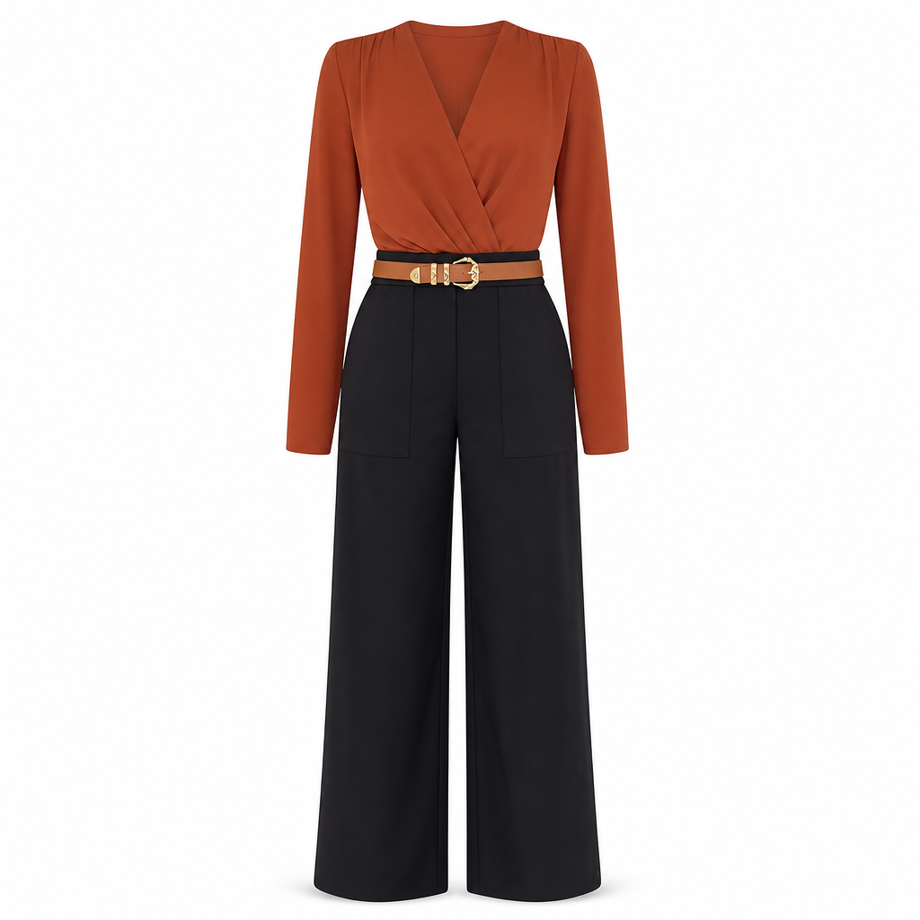 Pantalon de ville décontracté à larges jambes pour femmes, pantalon long pour automne-hiver