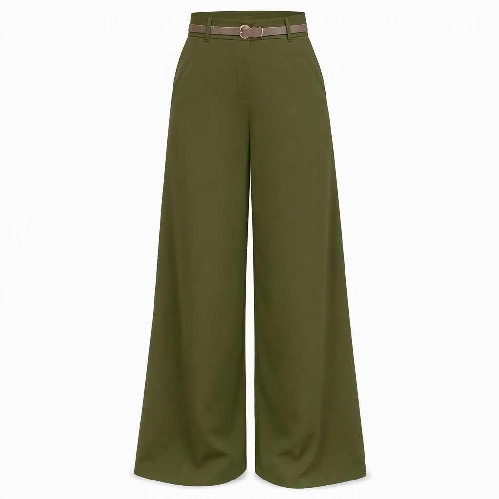 Pantalon de ville décontracté à larges jambes pour femmes, pantalon long pour automne-hiver