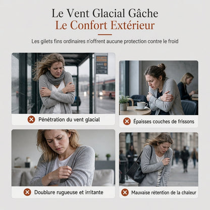 🔥 50% de réduction 🔥Pull à capuche mi-long en maille pour femme, doublure en coton