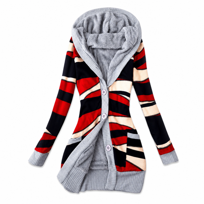 🔥 50% de réduction 🔥Pull à capuche mi-long en maille pour femme, doublure en coton