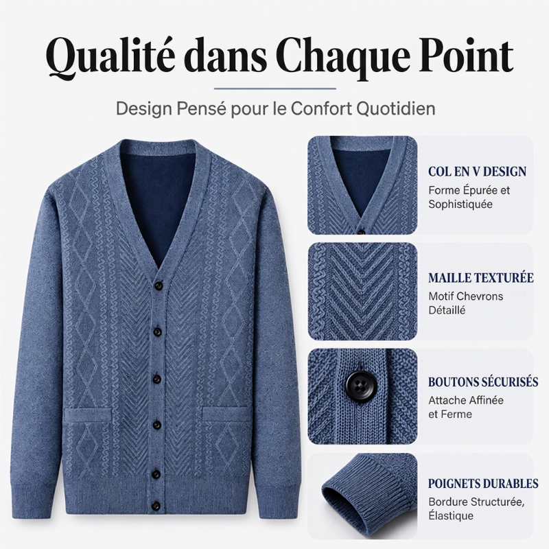🔥 50% de réduction 🔥Cardigan Chaud Classique pour Homme