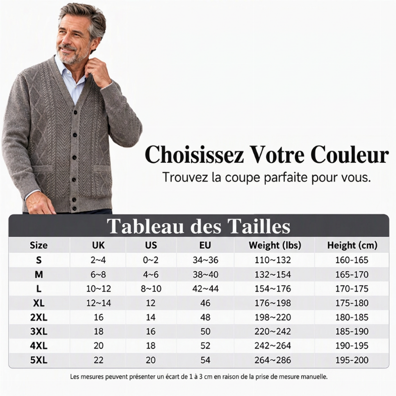 🔥 50% de réduction 🔥Cardigan Chaud Classique pour Homme