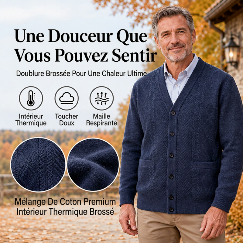🔥 50% de réduction 🔥Cardigan Chaud Classique pour Homme
