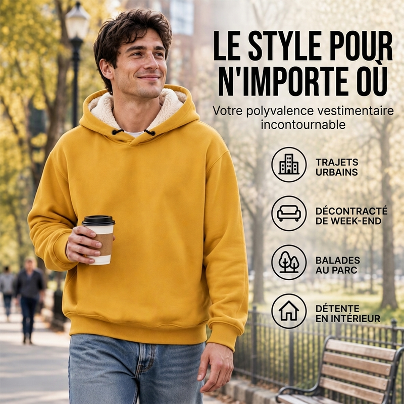 🔥 50% de réduction 🔥Hoodie homme épaissi avec doublure sherpa