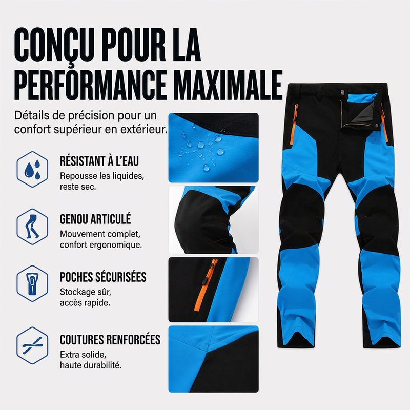 ✨Pantalons de randonnée imperméables et coupe-vent à patchwork pour hommes