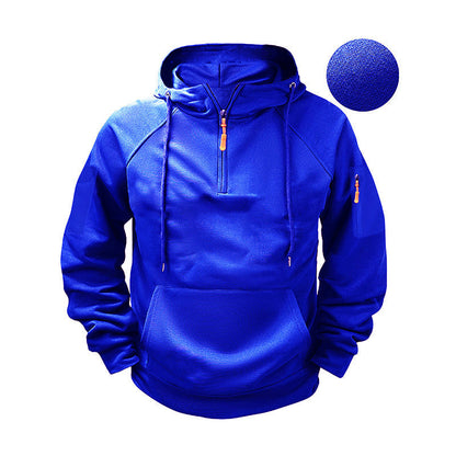 Sweat à capuche décontracté pour homme avec quart de zip