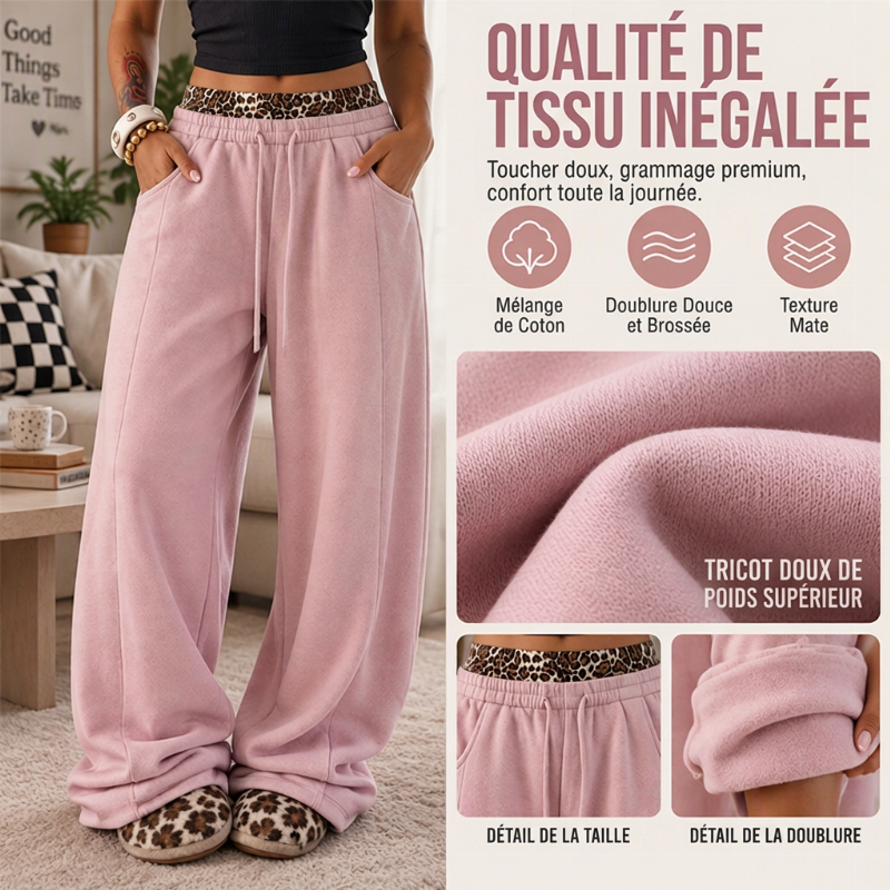 Jogging Femme Décontracté Imprimé Léopard et Patchwork