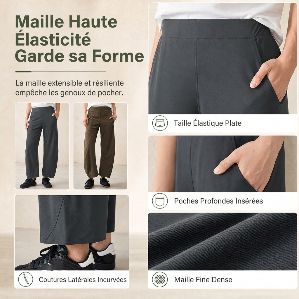 Pantalon Taille Haute Confortable pour Femme