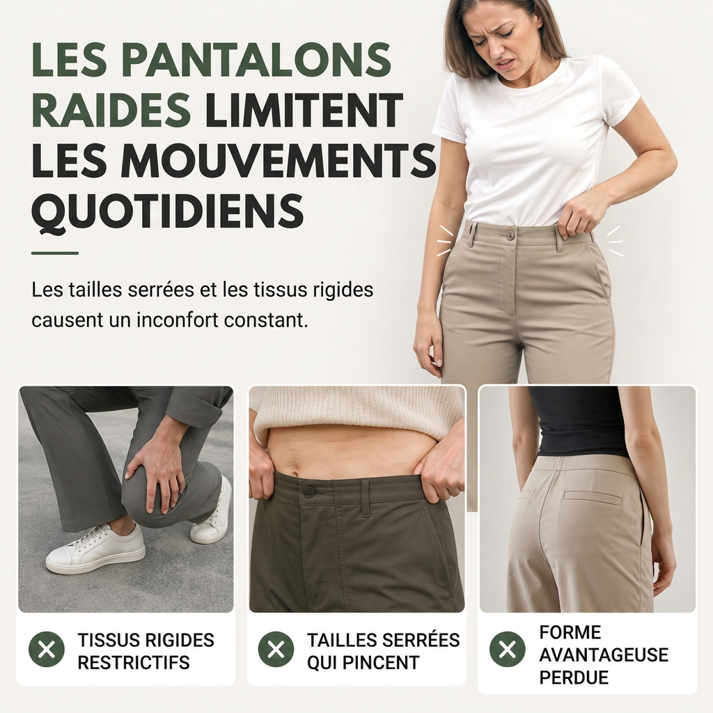 Pantalon Taille Haute Confortable pour Femme