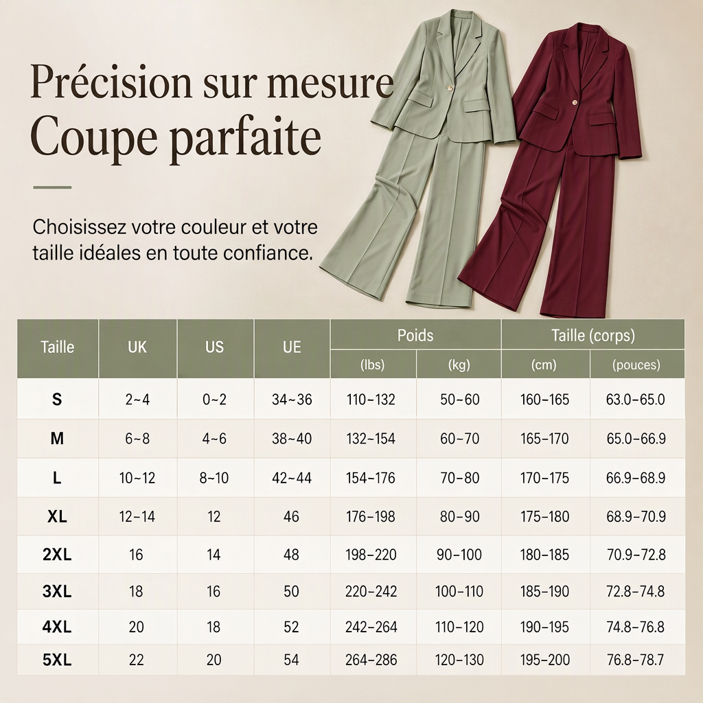 Ensemble deux pièces élégant avec blazer cintré et pantalon large décontracté