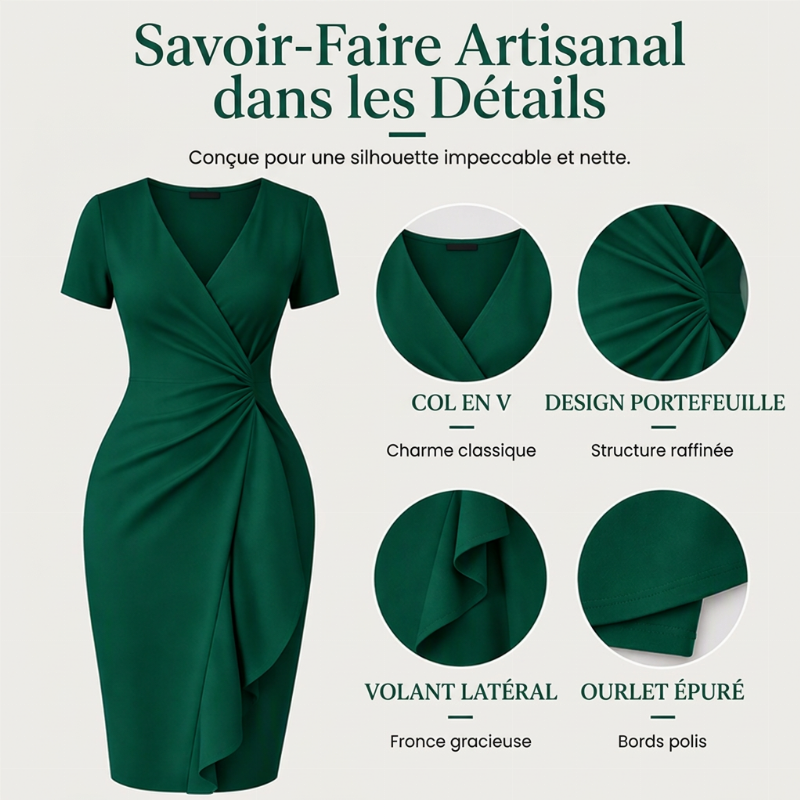 Robe portée-frou à col en V élégante pour femme