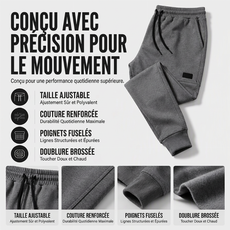 Jogging thermique d'hiver confortable pour homme