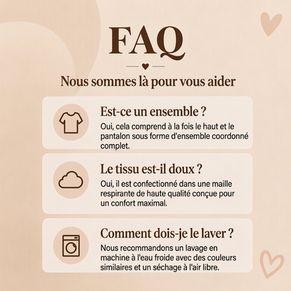 Ensemble de pyjamas à manches longues avec imprimé cœur pour femmes