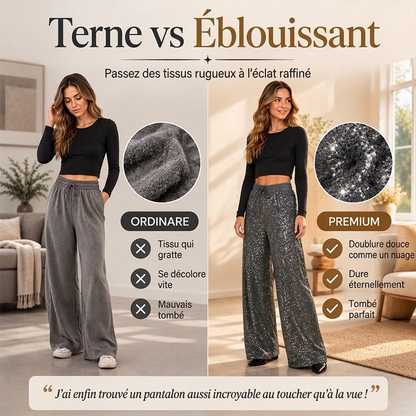 🔥 50% de réduction 🔥Pantalon large à paillettes scintillantes pour femme