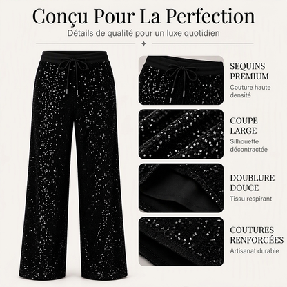 🔥 50% de réduction 🔥Pantalon large à paillettes scintillantes pour femme