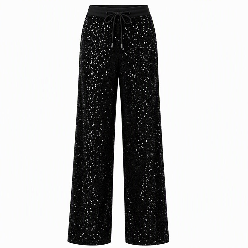 🔥 50% de réduction 🔥Pantalon large à paillettes scintillantes pour femme