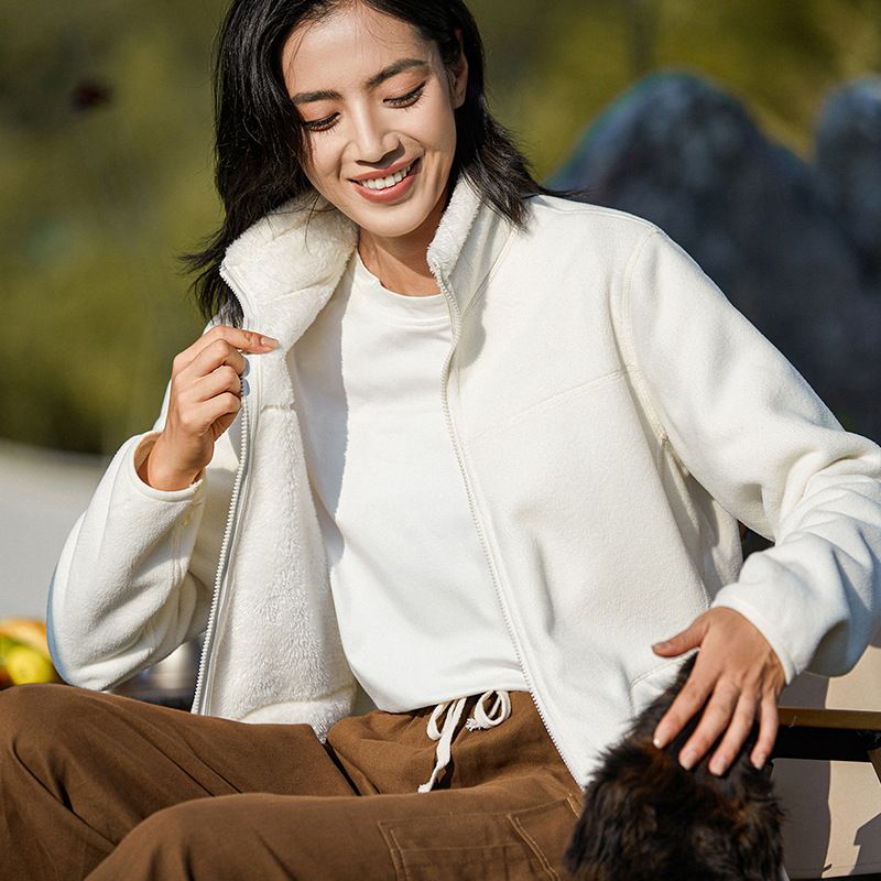 Manteau chaud doublé de fausse polaire, décontracté et polyvalent pour femmes
