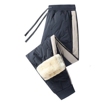Pantalon thermique coupe-vent pour homme avec poignets élastiques