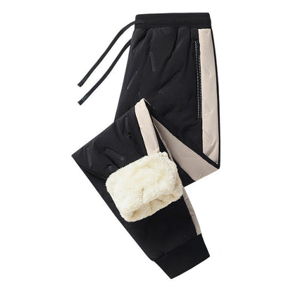 Pantalon thermique coupe-vent pour homme avec poignets élastiques