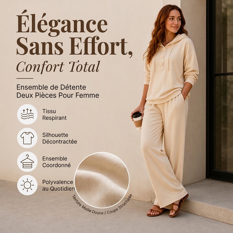 Ensemble décontracté femme : sweat à capuche et pantalon de salon