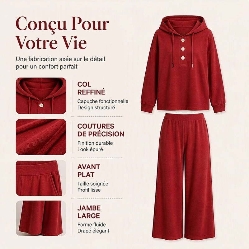 Ensemble décontracté femme : sweat à capuche et pantalon de salon