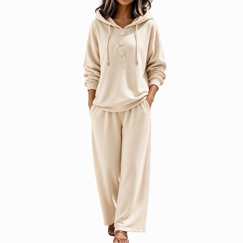 Ensemble décontracté femme : sweat à capuche et pantalon de salon
