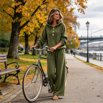 Ensemble décontracté femme : sweat à capuche et pantalon de salon