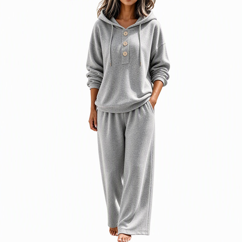 Ensemble décontracté femme : sweat à capuche et pantalon de salon