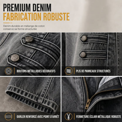 Jeans rétro taille haute pour femme à jambe courbe