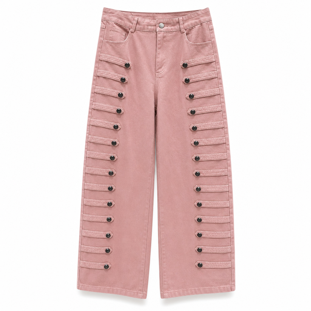 Jeans rétro taille haute pour femme à jambe courbe