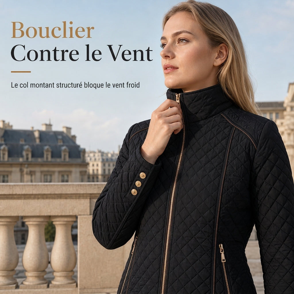 Manteau matelassé léger pour femme, avec col montant et fermeture éclair, adapté au printemps et à l'hiver