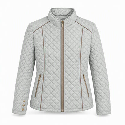 Manteau matelassé léger pour femme, avec col montant et fermeture éclair, adapté au printemps et à l'hiver