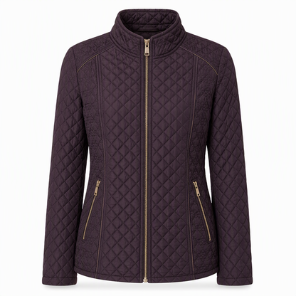 Manteau matelassé léger pour femme, avec col montant et fermeture éclair, adapté au printemps et à l'hiver