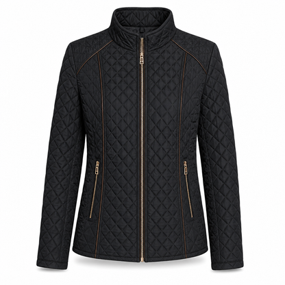 Manteau matelassé léger pour femme, avec col montant et fermeture éclair, adapté au printemps et à l'hiver