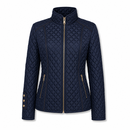 Manteau matelassé léger pour femme, avec col montant et fermeture éclair, adapté au printemps et à l'hiver