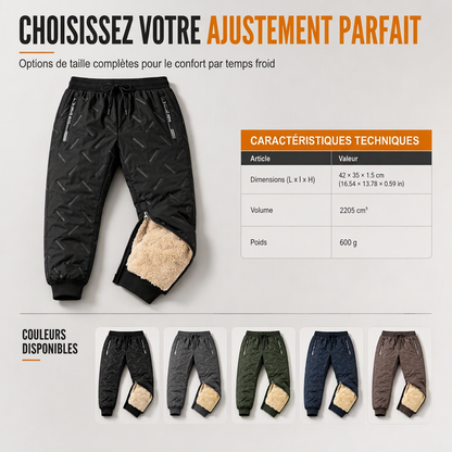 Jogging unisex ample en molleton sherpa doublé, pantalon décontracté chaud pour l'hiver avec poches zippées
