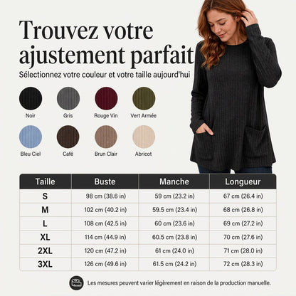 👜 -50 % sur toute la mode femme ! ✨Haut en maille côtelée mi-long confortable pour femme