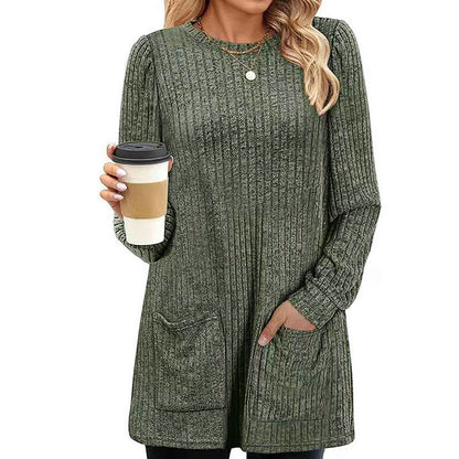 👜 -50 % sur toute la mode femme ! ✨Haut en maille côtelée mi-long confortable pour femme