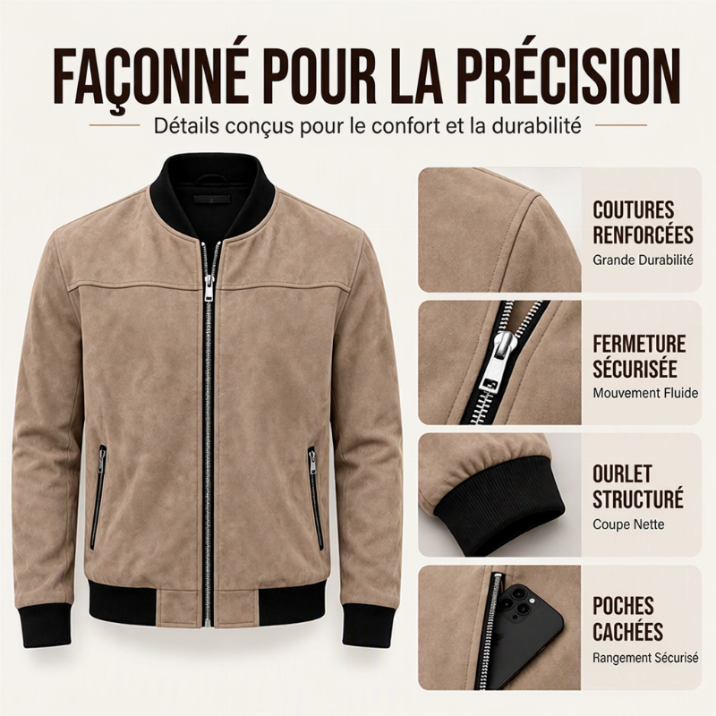 ⏳Liquidation totale⏳Blouson Bomber Décontracté Classique pour Homme